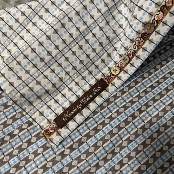 Robert Graham Flip Cuff Shirt‎ Mens L Striped Colorful Button Dress Long Sleeve - Picture 3 of 9